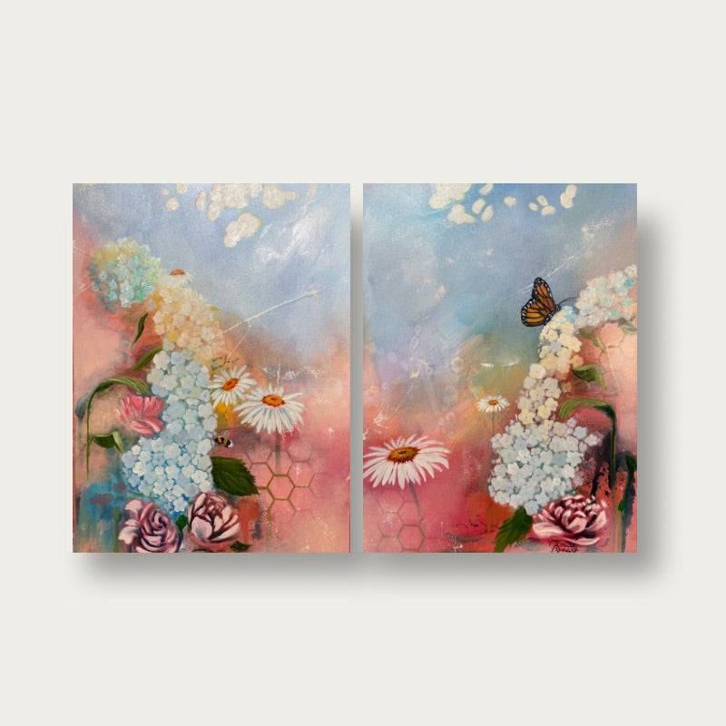 Harmony in Bloom (Diptych)