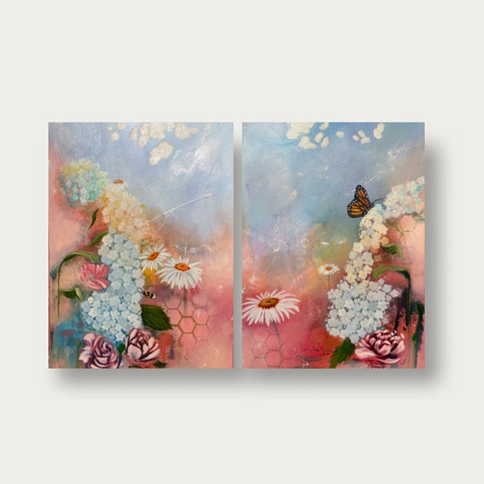 Harmony in Bloom (Diptych)
